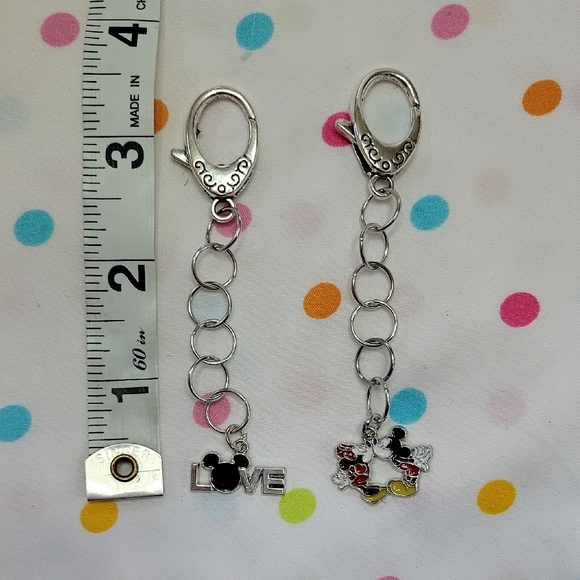 Disney Hand Crafted Mickey Mouse Silver Keychain Set - Picture 2 of 5